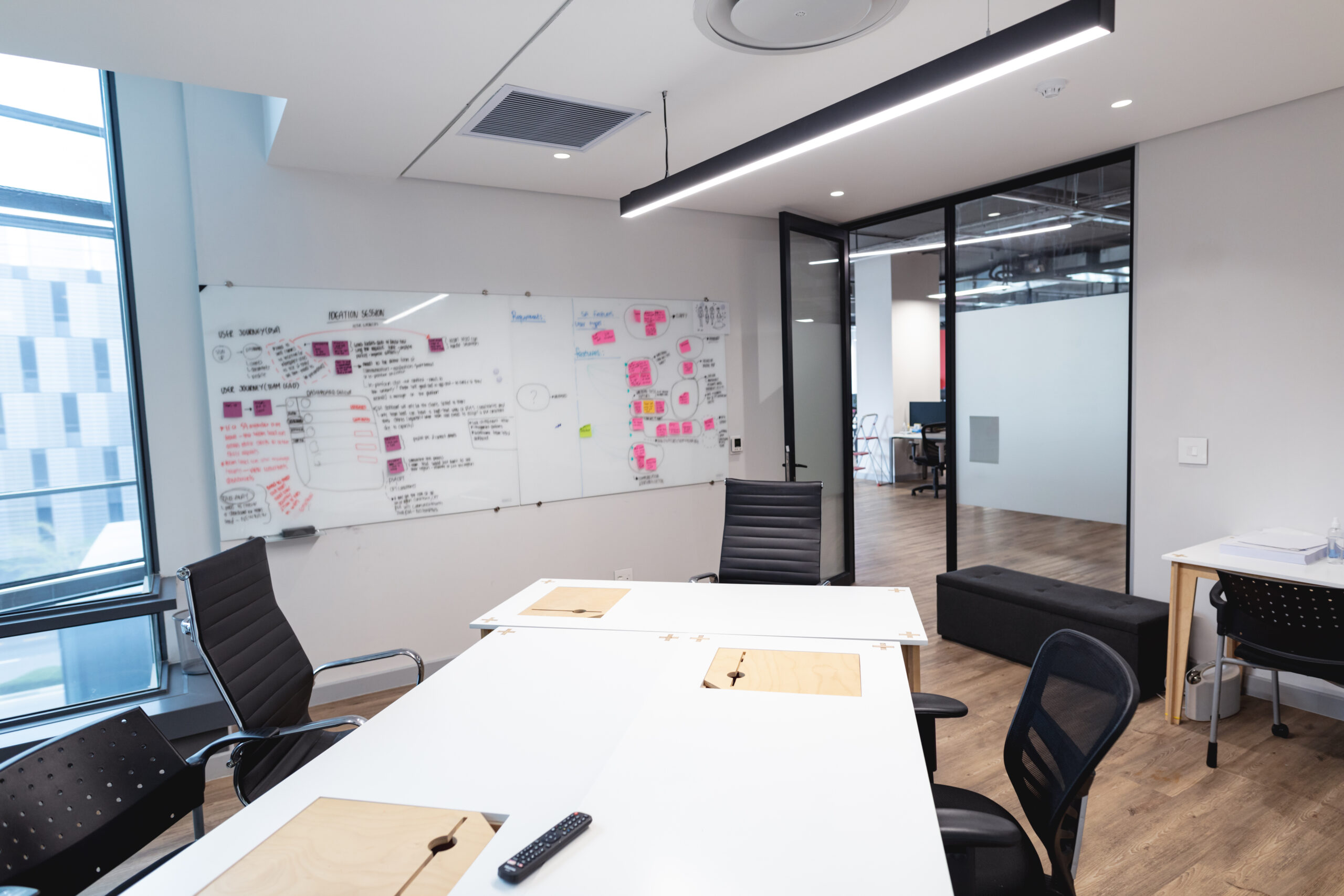 Interior of empty meeting room in modern office. modern office of a creative design business.